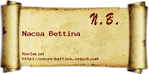 Nacsa Bettina névjegykártya